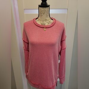 Pink Striped Women's Sweater